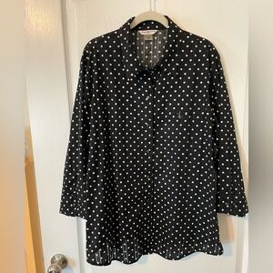 Allison Daley Black and White Polka Dot Blouse 22W